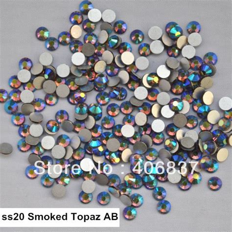 Free Shipping Pcs Lot Ss Mm Smoked Topaz Ab Flat Back