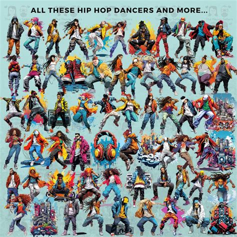 128 Hip Hop Dancers Clipart Bundle Instant Download, Dance ...