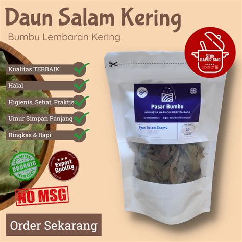 Jual Bumbu Dapur Rempah Lengkap Daun Salam Kering Dried Bayleaf 20gr