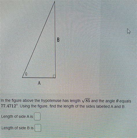 In The Figure Above The Hypotenuse Has Length 85 And