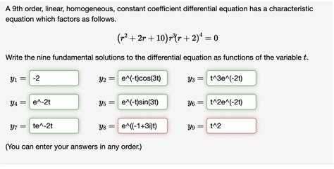 Solved A Th Order Linear Homogeneous Constant Chegg