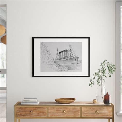 Drawing of the Titanic Hitting an Iceberg by Corbis - Drawing Print ...