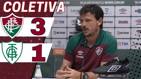 COLETIVA FERNANDO DINIZ AO VIVO FLUMINENSE 3 X 1 AMÉRICA MG