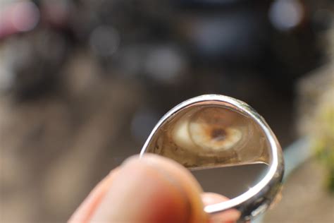 Sterling Silver Prosthetic Glass Eyelid Ring