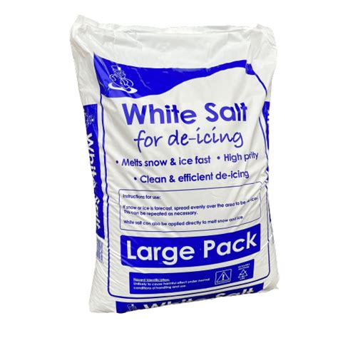 White Rock Salt De Icing Kg Melt Winter Snow Ice Driveways Road Paths