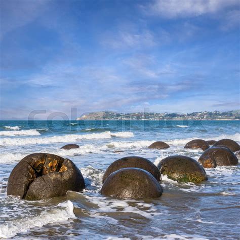 Moeraki Boulders Otago New Zealand Stock Image Colourbox