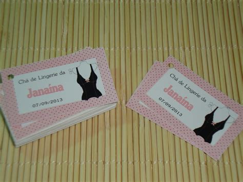 Tag Cartão Lembrancinha Chá de Lingerie Elo Produtos Especiais