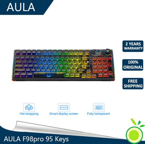 Aula F Pro Keys Transparent Mechanical Keyboard Tri Mode Connect Rgb Hot Swap With