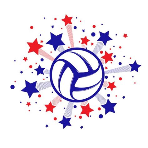 Volleyball Logo On The Background Of Multi Vector Image