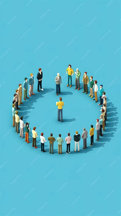 Premium AI Image | A group of people standing in a circle one of them ...