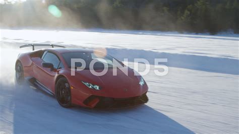 Lamborghini Drifting In Snow