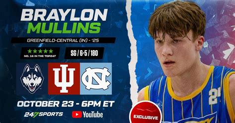 Five Star Braylon Mullins Will Choose Between Indiana North Carolina