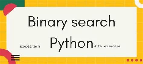 Python Binary Search Algorithm Python