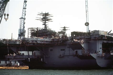 A Port Quarter Close Up View Of The Nimitz Class Nuclear Powered