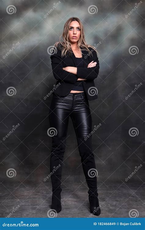 Beautiful Glamourous Blonde Girl Posing In Studio On Isolated Background Style Trends
