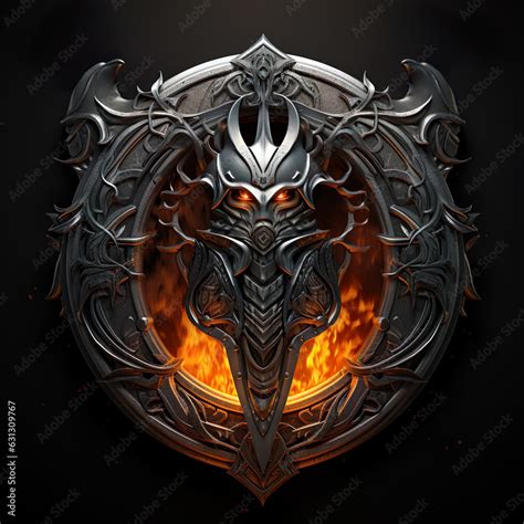 Epic High Fantasy Norse Mythology Viking Evil Demonic Themed Logo Coat