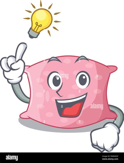 Have An Idea Cute Pillow Comfortable Isolated On Mascot Stock Vector