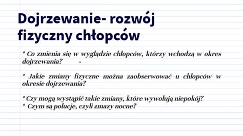 dojrzewanie chłopcy