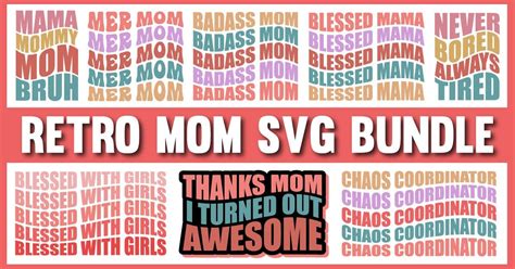 Retro Mom Svg Bundle Vol 1 Bundle · Creative Fabrica