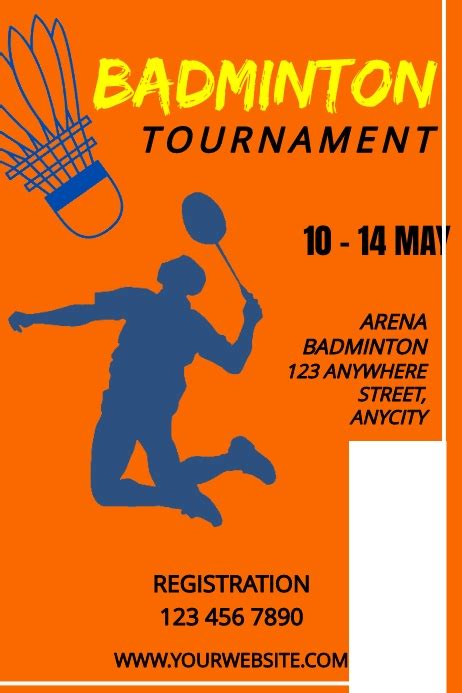 Badminton Poster Template Postermywall