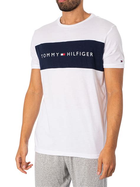 Tommy Hilfiger White Flag Logo T Shirt Standout