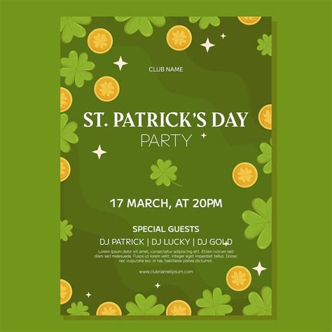 Premium Vector Saint Patricks Day Holiday Party Poster Template Design