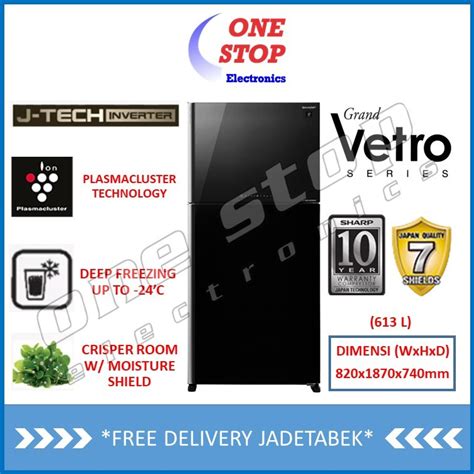 Sharp Sj Ig Pg Bk Kulkas Pintu J Tech Inverter L One Stop