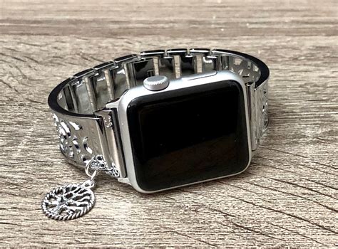 Apple Watch Band 38mm 40mm Women Shiny Silver Apple Watch 42mm Etsy