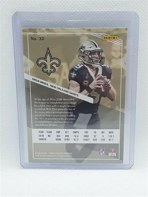 Drew Brees Donruss Elite Football New Orleans Saints Ebay