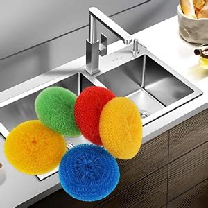 Amazon Pcs Plastic Dish Scrubbers For Dishes Plastic Pot Round