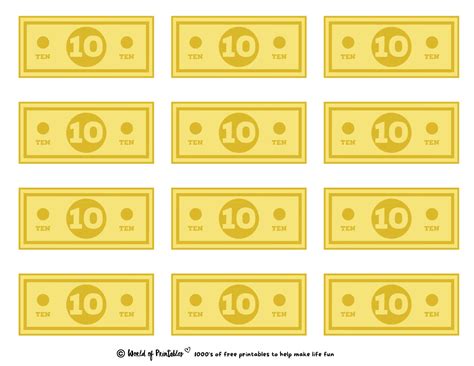 Play Money Printable Sheet - Printable Free Templates