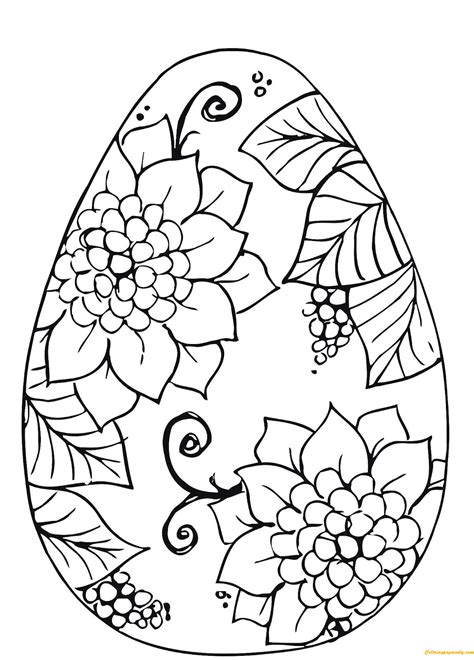 Easter Egg Flower Patterns Coloring Page Free Coloring Pages Online