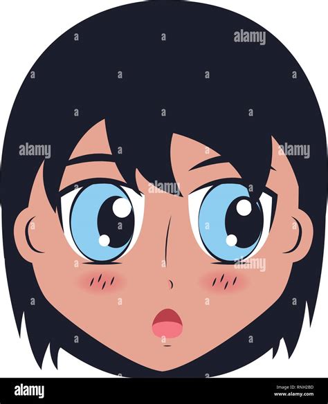 face boy anime expression facial Stock Vector Image & Art - Alamy