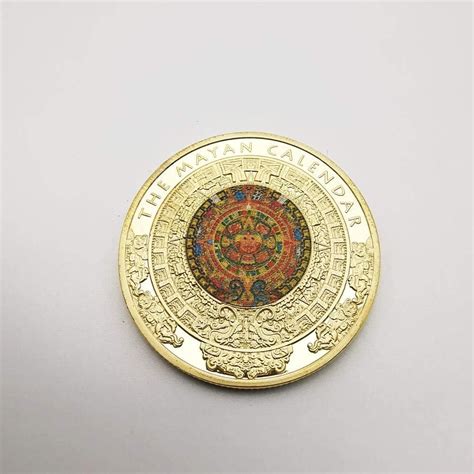 Amazon Mexico Mayan Calendar Colorful Gold Coin Mexican Maya Aztec