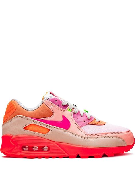 Nike Pink And Orange Air Max 90 Sneakers With Layered Design And ...