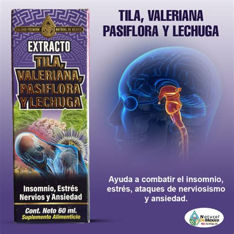 Tila Valeriana Pasiflora Y Lechuga Extracto 60 Ml Suplemento