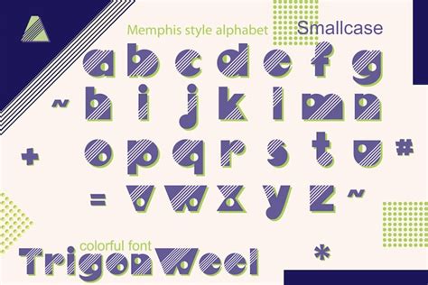 Premium Vector Memphis Style Decorative Alphabet Typeface Pop Art