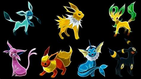 Eeveelutions Jolteon Pok Mon Vaporeon Pok Mon Leafeon Pok Mon