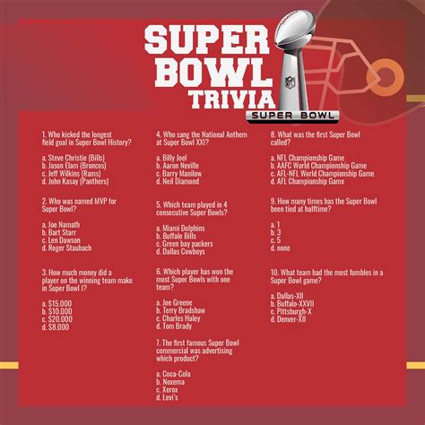 Printable Super Bowl Trivia Template in 2022 | Trivia, Super bowl ...