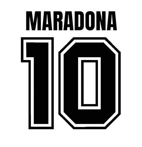 Maradona 10 Is Shown In Black And White With The Number Ten On It