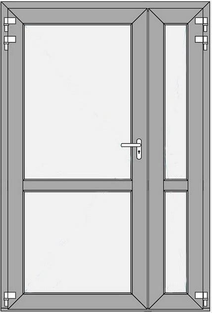 Купить Входная дверь из алюминиевого теплого профиля двустворчатая ...