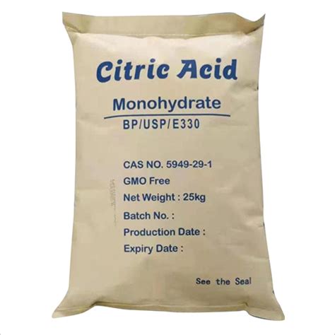 Citric Acid Monohydrate Exporter, Citric Acid Monohydrate Supplier ...