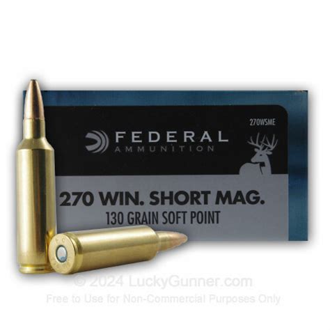 270 Win Short Magnum Ammo For Sale 130 Gr Sp Federal Power Shok Ammo Online