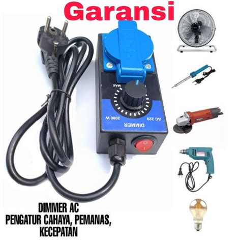 Jual Dimmer Ac 2000w Peredup Lampu Pengatur Kecepatan Motor Gerinda Dll Shopee Indonesia