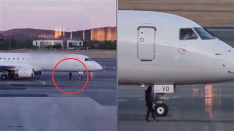 VÍdeo Mujer Que Llegó Tarde A Aeropuerto Se Mete A La Pista Para Alcanzar El Avión En