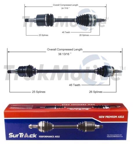 Surtrack Pair Set Of Front Cv Axle Shafts For Chrysler Dodge Plymouth