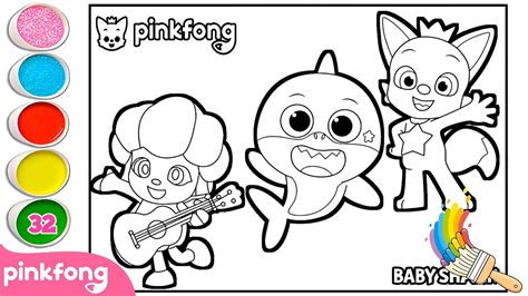 Pinkfong Hogi Wonderstar Babyshark Easy Coloring Video With New Song