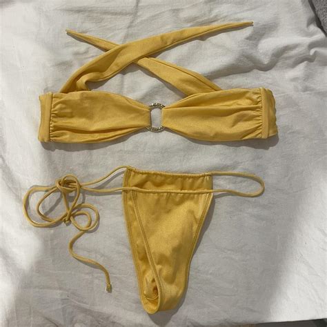 Sommer Swim Cece Plumage Top And Tie Side Bikini Depop