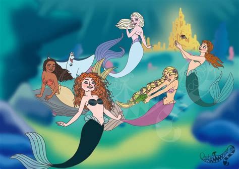 MerMay 2020 Disney Princess Mermaids Group 5 By CheshireScalliArt