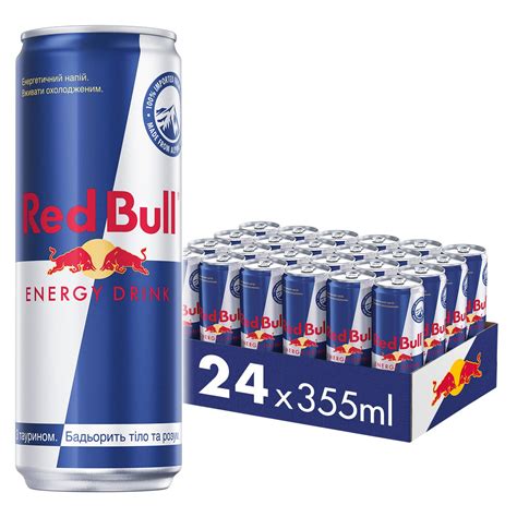 Упаковка энергетического напитка Red Bull 0.355 л х 24 банки ...